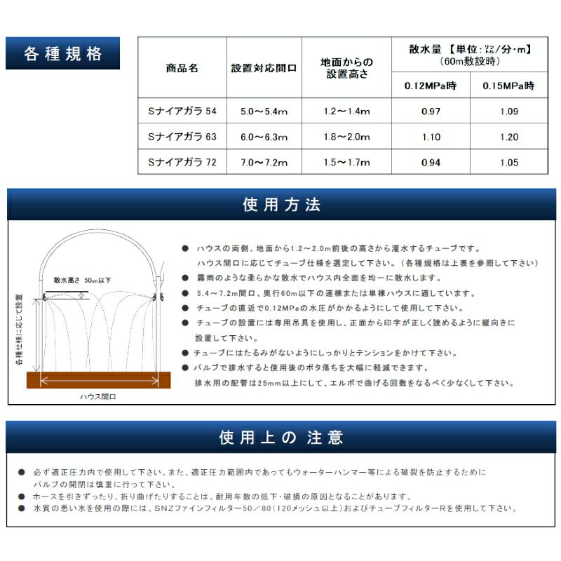 住化農業資材 潅水チューブ ミストエースSナイアガラ54 120m巻 灌水 サイド・頭上潅水 霧雨散水 | 農家のお店おてんとさん